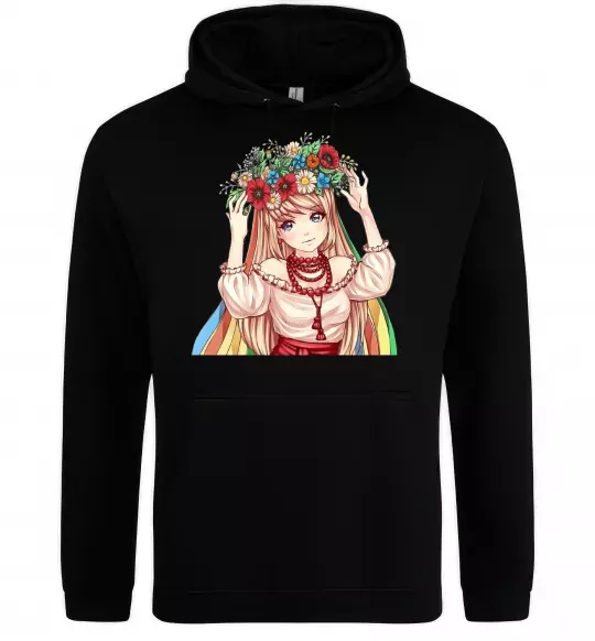 Жіноча толстовка (худі) Аниме украинка Чорний фото