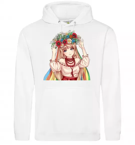 Жіноча толстовка (худі) Аниме украинка Білий фото