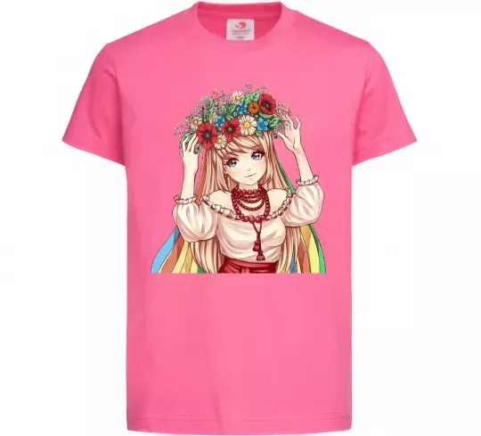 Детская футболка Аниме украинка Ярко-розовый фото