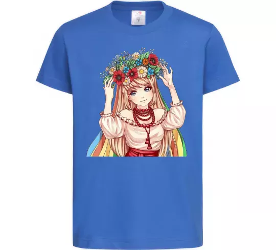 Детская футболка Аниме украинка Ярко-синий фото