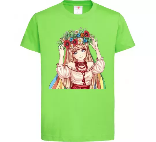 Детская футболка Аниме украинка Лаймовый фото