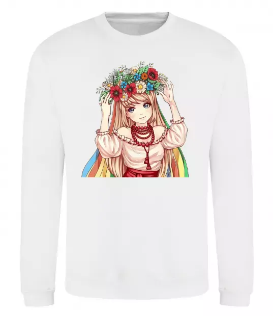 Світшот Аниме украинка Білий фото