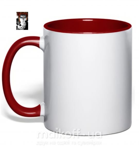Чашка с цветной ручкой Аниме пейн наруто Красный фото