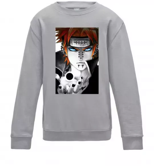 Дитячий світшот Аніме пейн наруто Сірий меланж фото