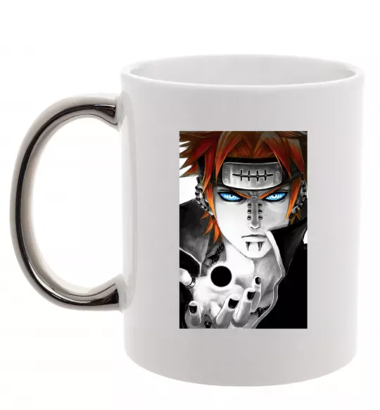 Чашка з кольоровою ручкою Аніме пейн наруто Срібло фото