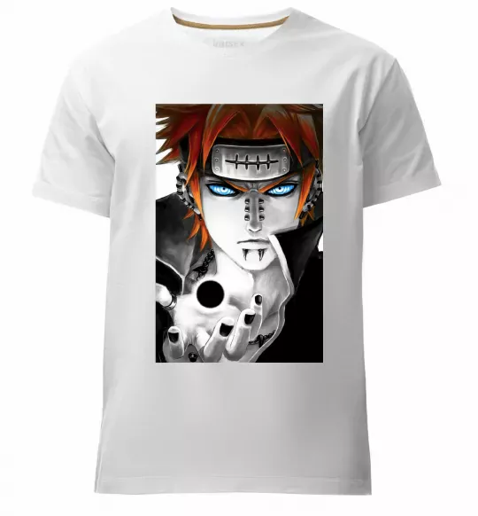 Мужская премиум футболка Аніме пейн наруто Белый фото