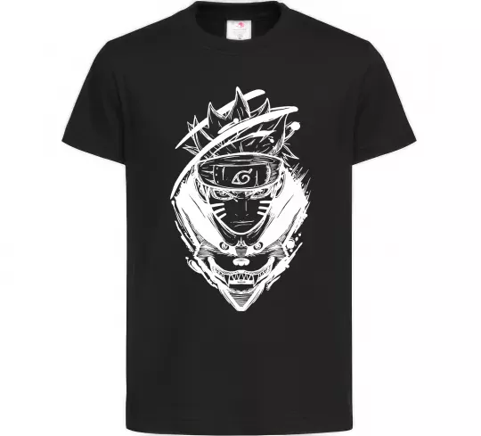 Детская футболка Naruto лис силует Черный фото