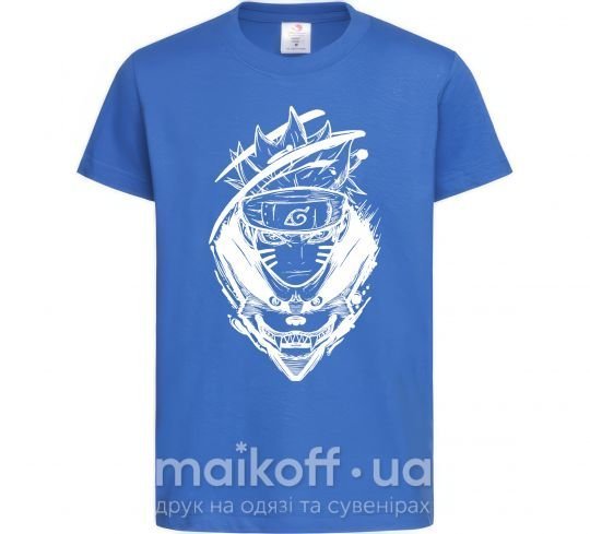Детская футболка Naruto лис силуэт Ярко-синий фото