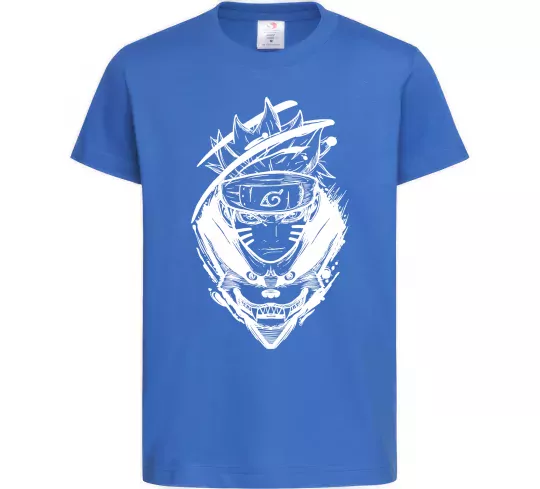 Детская футболка Naruto лис силует Ярко-синий фото