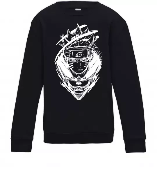 Детский Свитшот Naruto лис силует Черный фото