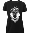 Женская премиум футболка Naruto лис силует Черный фото