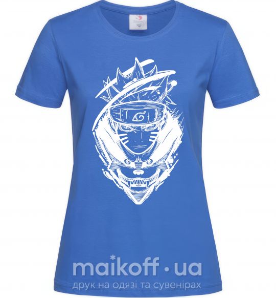 Женская футболка Naruto лис силуэт Ярко-синий фото