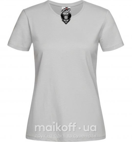 Женская футболка Naruto лис силуэт Серый фото