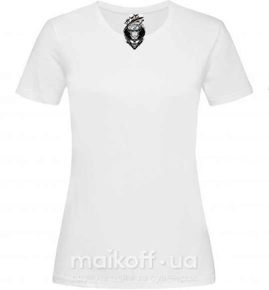Жіноча футболка Naruto лис силуэт Білий фото