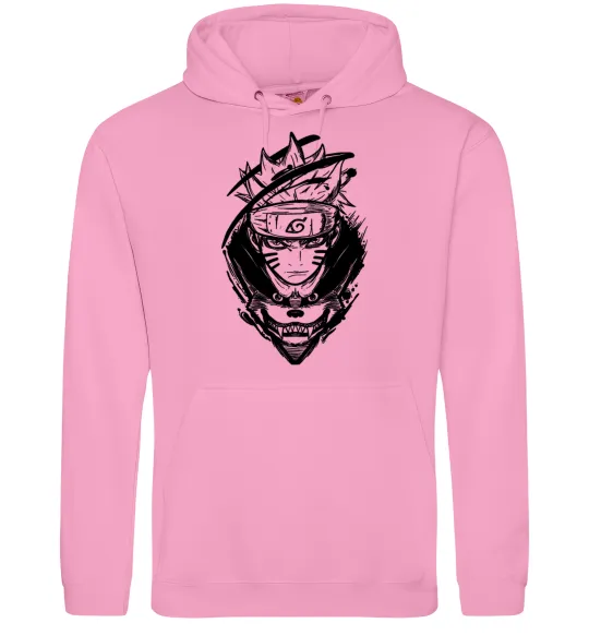 Женская толстовка (худи) Naruto лис силует Розовый фото