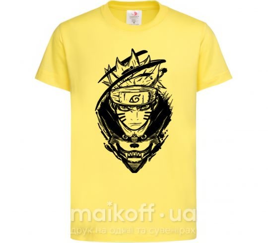 Детская футболка Naruto лис силуэт Лимонный фото