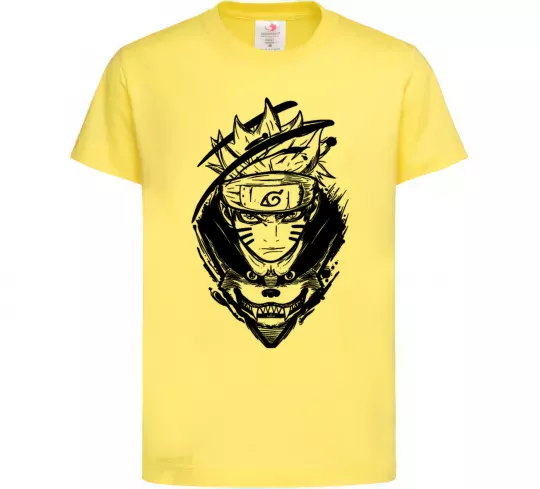 Детская футболка Naruto лис силует Лимонный фото