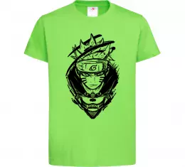 Детская футболка Naruto лис силует Лаймовый фото
