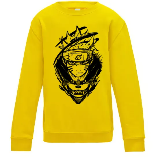 Детский Свитшот Naruto лис силует Солнечно желтый фото