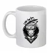 Чашка керамічна Naruto лис силует Білий фото