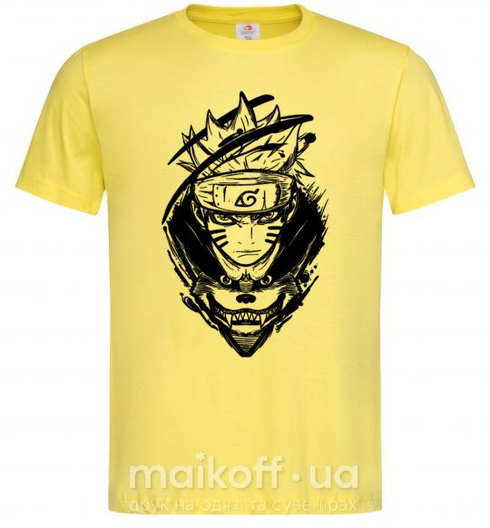Чоловіча футболка Naruto лис силуэт Лимонний фото