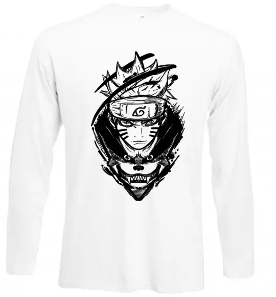 Лонгслів Naruto лис силует Білий фото