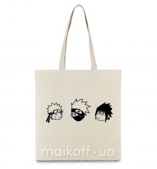 Эко-сумка Naruto sasuke kakashi Бежевый фото