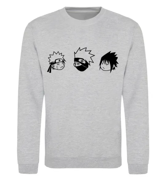 Свитшот Naruto sasuke kakashi Серый меланж фото