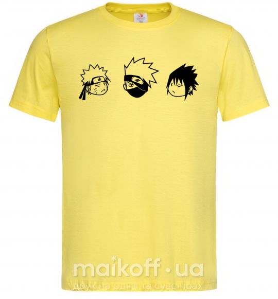 Чоловіча футболка Naruto sasuke kakashi Лимонний фото