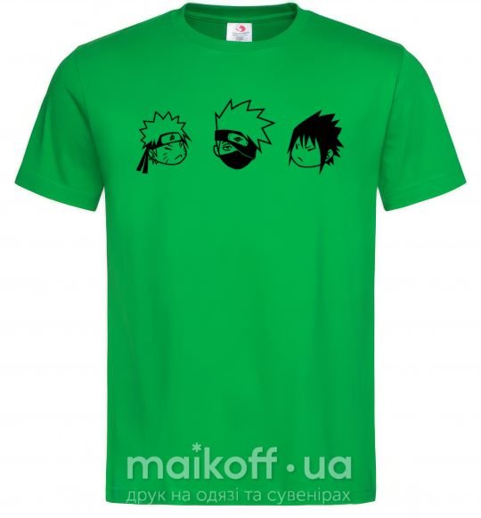 Мужская футболка Naruto sasuke kakashi Зеленый фото