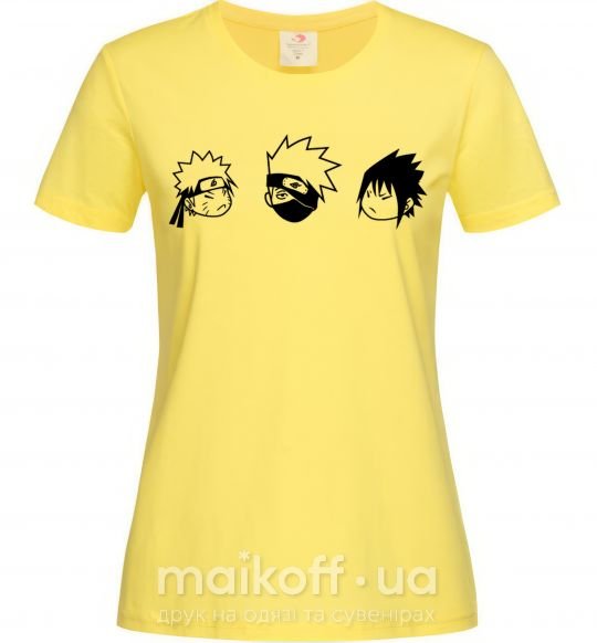 Женская футболка Naruto sasuke kakashi Лимонный фото