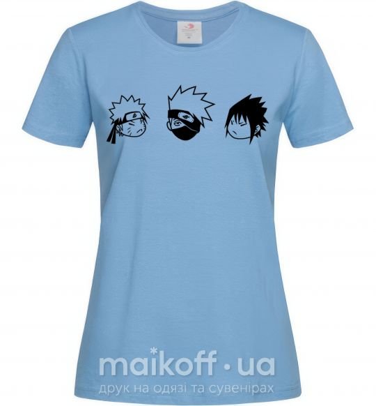 Жіноча футболка Naruto sasuke kakashi Блакитний фото