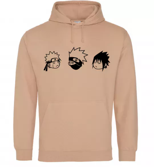 Женская толстовка (худи) Naruto sasuke kakashi Песочный фото