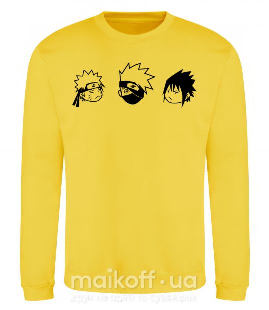 Світшот Naruto sasuke kakashi Сонячно жовтий фото