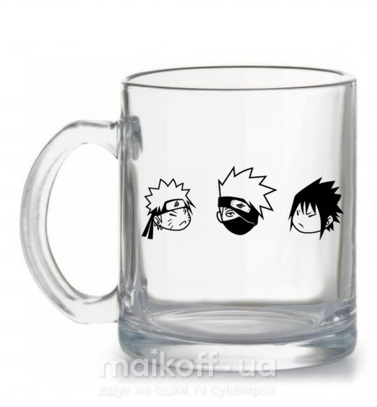 Чашка стеклянная Naruto sasuke kakashi Прозрачный фото
