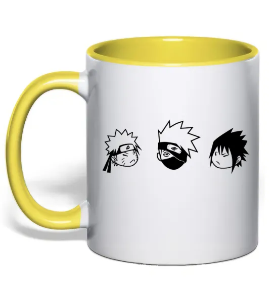 Чашка с цветной ручкой Naruto sasuke kakashi Лимонный фото