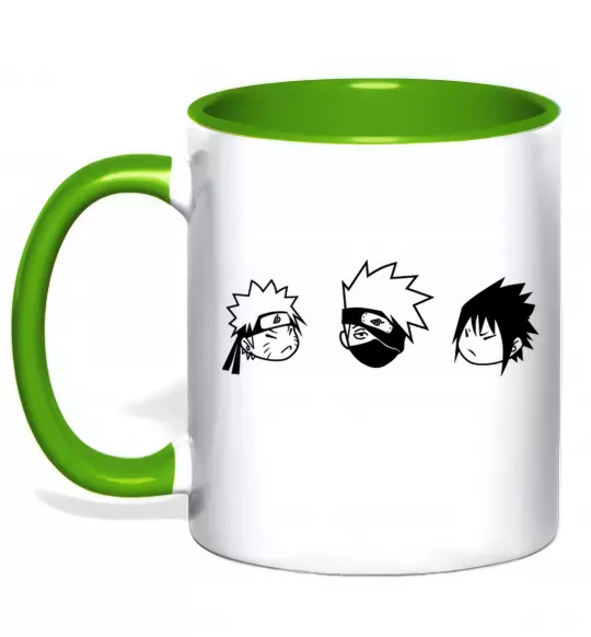 Чашка з кольоровою ручкою Naruto sasuke kakashi Зелений фото