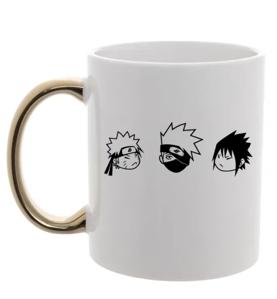 Чашка з кольоровою ручкою Naruto sasuke kakashi Золото фото