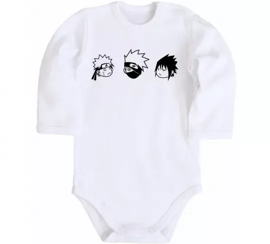 Детский боди Naruto sasuke kakashi Белый фото