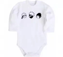 Детский боди Naruto sasuke kakashi Белый фото