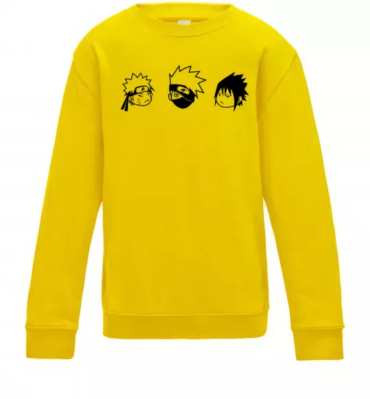 Детский Свитшот Naruto sasuke kakashi Солнечно желтый фото