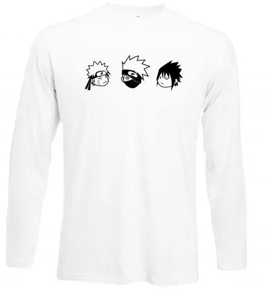 Лонгслив Naruto sasuke kakashi Белый фото