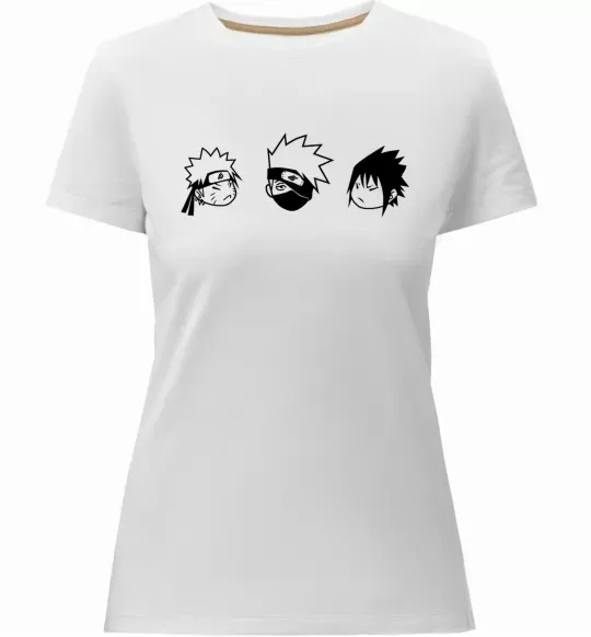 Жіноча преміум футболка Naruto sasuke kakashi Білий фото