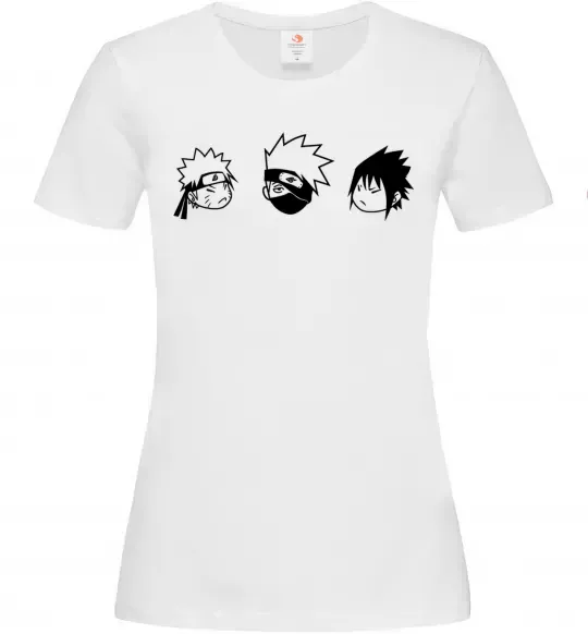 Женская футболка Naruto sasuke kakashi Белый фото