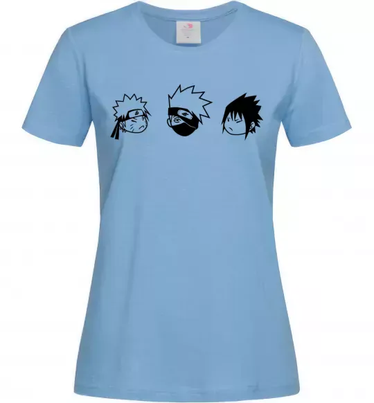 Женская футболка Naruto sasuke kakashi Голубой фото