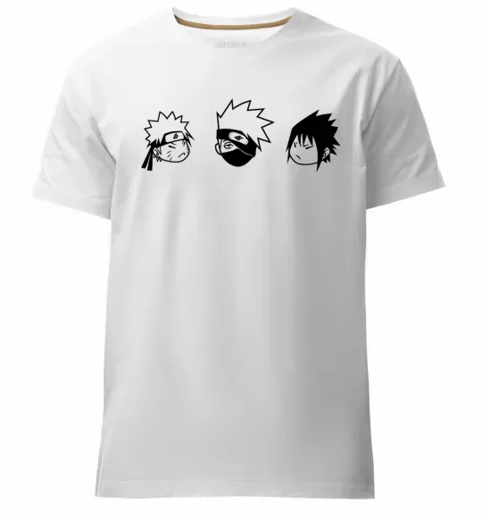 Чоловіча преміум футболка Naruto sasuke kakashi Білий фото