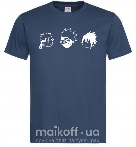 Мужская футболка Naruto sasuke kakashi Темно-синий фото