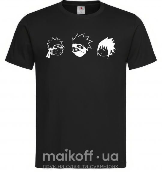 Мужская футболка Naruto sasuke kakashi Черный фото