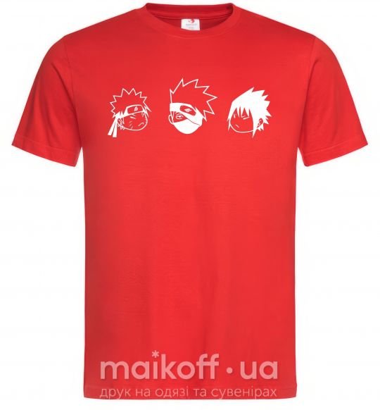Мужская футболка Naruto sasuke kakashi Красный фото