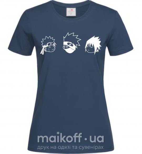 Жіноча футболка Naruto sasuke kakashi Темно-синій фото